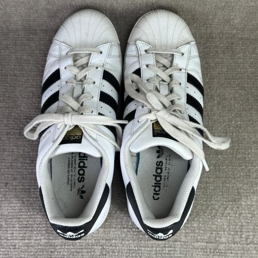 Adidas Superstar Mens 7.5 White Black Shell Toe‎ Classic Sneakers C77153
